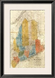Map of Maine, c.1843 Framed Giclee Print by W. Anson