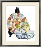 Oriental Plate with Bulbs Posters by Pat Woodworth