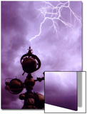 Top of Futuristic Building Meets with Lightning Print by Abdul Kadir Audah