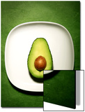 Half an Avocado on a White Plate Prints by Tina Chang