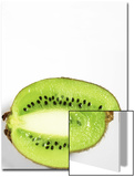 Half of Kiwi Fruit on White Background Poster by T.C. 