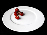Still Life with Five Tomatoes on White Oval Plate Prints by I.W. 