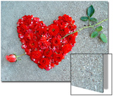 Rose Pierces Heart of Roses on Sandy Backdrop Print by Emiko Aumann