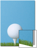 Golfball on Tee with Grass Posters by EJ Carr