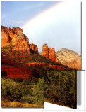 Partial Rainbow over Red Rocks with Bluish Sky, Sedona, Arizona, USA Posters by Margaret L. Jackson