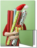 Woman with Gift Wrap and Present Prints by Laura Johansen