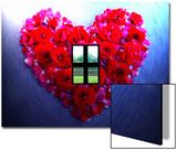 Roses Form Heart Shape with Window Prints by Emiko Aumann