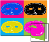 Four Mardi Gras, Halloween Mask Prints by E.C. 