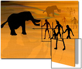 Hunt of Elephant in Quarry Prints by Rich LaPenna