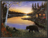 Cabin on the Pond Poster by Ervin Molnar