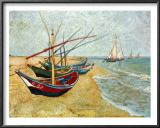 Fishing Boats on the Beach at Saints-Maries, c.1888 Prints by Vincent van Gogh
