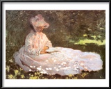 Woman Reading Prints by Claude Monet