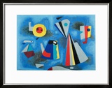 Shapes on Blue Prints by Willi Baumeister