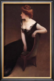 Woman Reclining in Black Dress Posters by John White Alexander