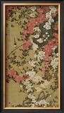 Small Bird and Red Roses Framed Giclee Print by Jyakuchu Ito