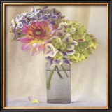 Dahlia with Hydrangeas II Posters by Sally Wetherby