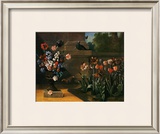 Vase de Fleurs et Parterre de Tulipes, 1744 Print by Jean-Baptiste Oudry