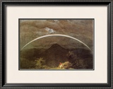 Mountain Landscape with Rainbow Framed Giclee Print by Caspar David Friedrich