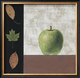Green Apple and Leaves Art by John Boyd