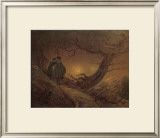 Two Man Contemplating the Moon Framed Giclee Print by Caspar David Friedrich