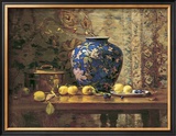 Oriental Vase with Crab Apples Posters by Del Gish