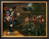 Vase de Fleurs et Parterre de Tulipes, 1744 Print by Jean-Baptiste Oudry
