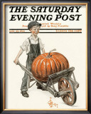 Pumpkin in Wheelbarrow, c.1913 Framed Giclee Print by Joseph Christian Leyendecker