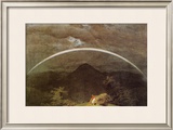 Mountain Landscape with Rainbow Framed Giclee Print by Caspar David Friedrich