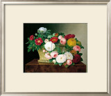 Still Life with Roses in a Basket Posters by Johan Laurentz Jensen