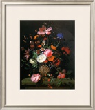 Bouquet de Fleurs dans un Vase de Pierre, 1677 Prints by Jacob van Walscapelle