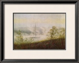 Elbe Skiff in the Morning Mist Framed Giclee Print by Caspar David Friedrich