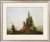 View of the Elbe Valley Framed Giclee Print by Caspar David Friedrich