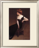 Woman Reclining in Black Dress Posters by John White Alexander