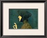 The Woman with a Gold Medallion Framed Giclee Print by Lucien Lévy-Dhurmer