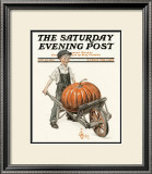 Pumpkin in Wheelbarrow, c.1913 Framed Giclee Print by Joseph Christian Leyendecker