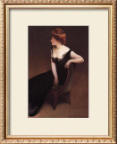 Woman Reclining in Black Dress Posters por John White Alexander