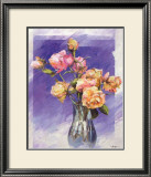 Roses with a Blue Vase Print by I. Kupper