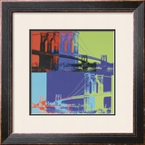 Brooklyn Bridge, c.1983 (Orange, Blue, Lime) Posters by Andy Warhol