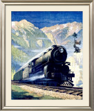 North Coast Limited Railroad, Montana Rockies Framed Giclee Print