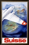 Suisse par Avion Airline Framed Giclee Print