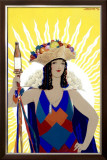 Spanish Senorita Beer Framed Giclee Print by Achille Luciano Mauzan