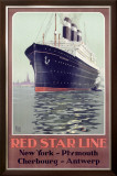 Red Star Oceanliner Framed Giclee Print