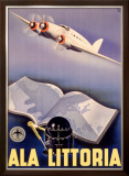 Ala Littoria Airline Aviation Framed Giclee Print