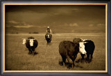 Cowboy Face Off Framed Giclee Print by Jim Tunell