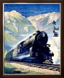 North Coast Limited Railroad, Montana Rockies Framed Giclee Print