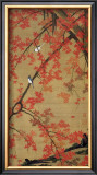 Two Birds Meet Up on the Maple Tree Framed Giclee Print by Jyakuchu Ito