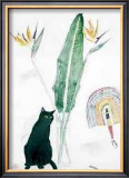 Black Cat and Strelitzia Posters by Elizabeth Blackadder