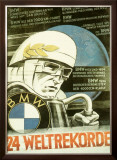 BMW Weltrekorde Motorcycle, c.1934 Framed Giclee Print