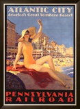 Pennsylvania Railroad, Atlantic City Framed Giclee Print by Edward M. Eggleston