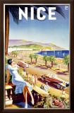 Nice, Riviera Beach Resort Framed Giclee Print by D'hey 